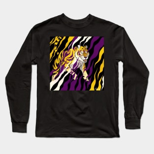 PRIDE- Nonbinary tiger Long Sleeve T-Shirt